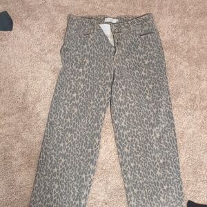 Leopard Print Flare & Wide Leg Jeans